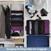 Surblue Hanging Travel Organizer Portable Hanging Luggage Organizer Multiple Compartments