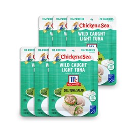 Chicken of the Sea Wild Caught Light Tuna, Dill Tuna Salad, 2.5 oz. Packet (Box of 6)