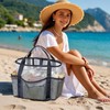 Beach Tote Bag for Women, Mesh Travel Tote Family with