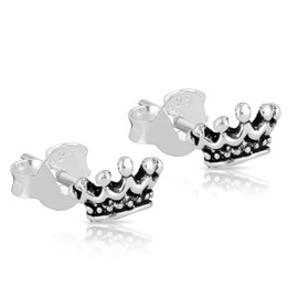 NKlaus Pair of Stud Earrings Wreath 925 Sterling Silver Viking Celtic Germanic 4980, Sterling Silver