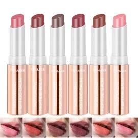 Dulele 6PCS Hydrating Jelly Lipstick, Hydrating Lip Tint, Powerful Moisturizing Water Lipstick, Plumping Water Lip Gloss Lightweight Tinted Lip Balm