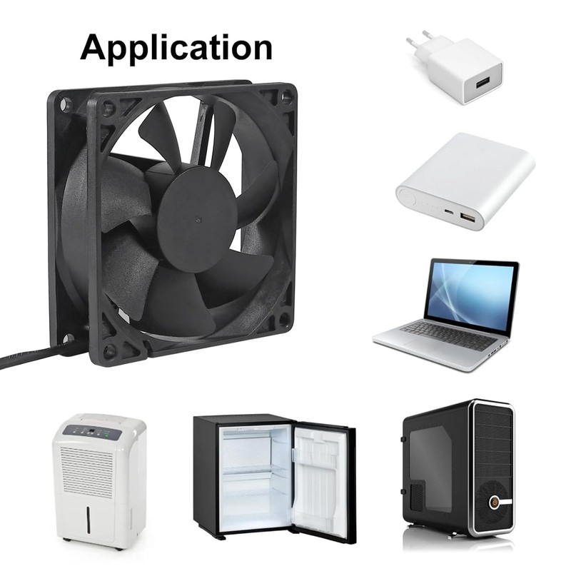 2 Pack 80mm DC Fan 12V Computer Fan 80mm 2