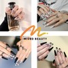 MISUD 24Pcs Medium Press on Nails, Glossy 3D Bow &