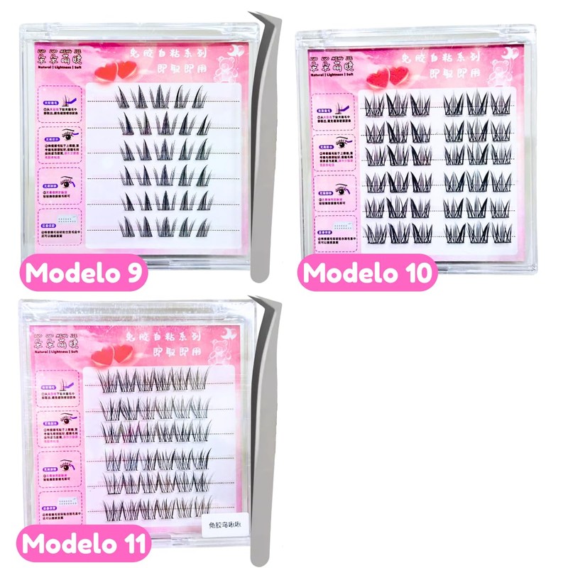 Kit Pestañas Con Pegamento Postizas Para Extenciones de Pestañas Volumen
