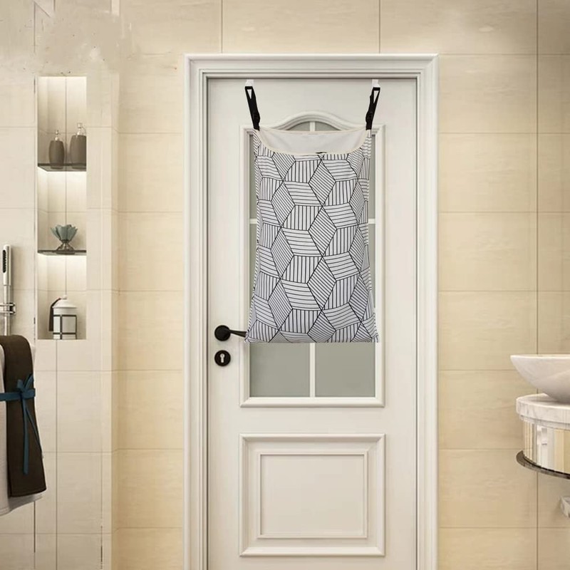 HDHYK Adjustable Space Saving Door Hanging Laundry Hamper Bag with