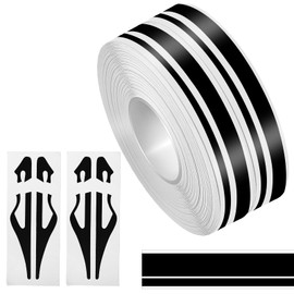 YBEATY 2 PCS Car Pinstripe Tape Black Vinyl Pinstripe Decals Pinstriping Automotive Tape DIY Car Body Side Stripes Auto Striping DecalsDecorations for Racing Motorcycle Door Home Musical Instrument