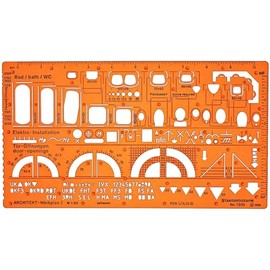 Sanitary Stencil - 1:50 Drawing Stencil Sanitary - Sanitary Stencil for Engineer Architect - Furniture Drawing Stencil Interior Design - Technical Drawing Stencil - Architecture Stencil