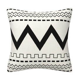 BCKAKQA Throw Pillow Cases 18 x 18 inch Set of 4 Black Geometric Cushion Covers 45 x 45 cm Linen Square Modern Decorative Throw Pillow Covers for Bedroom Living Room Sofa Couch Bed Cushion Cases