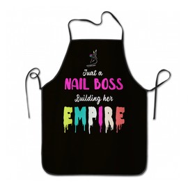 Apron for Nails Technician Women - Just A Nail Boss Who Building Her Empire Nail Tech Apron Colorful Nail Artist Technician Apron Manicurists Nail Art Supplies for Nail Salons Cute Nail Lover Gift