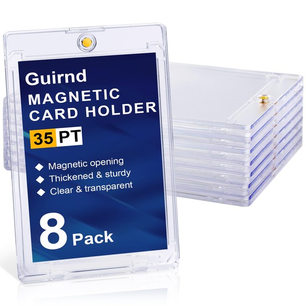 Guirnd 8 Pack Magnetic Card Holders, 35PT Plastic One Touch
