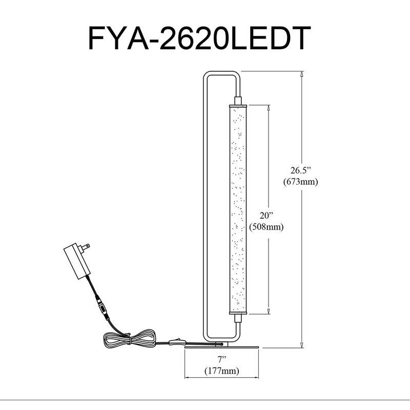 Dainolite Freya 1 Light LED Table Lamp Aged Brass