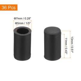 QUARKZMAN 36 Pieces Chair Leg Caps, 5mm (1/5") PVC Chair Leg Tips, Non-Slip Floor Protectors for Chair Legs, Round Table Covers, Furniture Protection Caps, Black