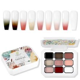 CHERIMOYA Gels para Pintar Uñas Tap Gel 9 Colores, Gel Degradado para Nail Art UV/LED, Paleta de Gels Pigmentado para Baby Boomer, Difuminado y Stampi
