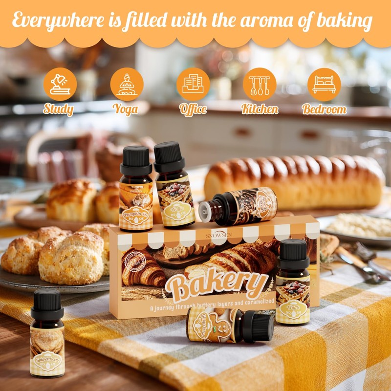 Bakery Essential Oils Gift Set, SNOWSEN Dessert Fragrance Oils for