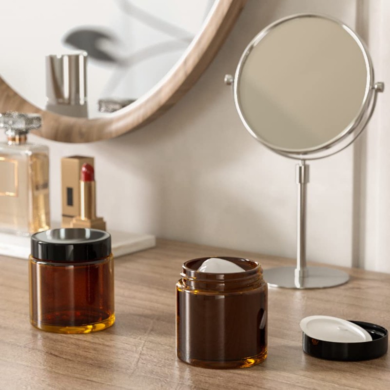 Small Glass Containers with Lids, Tecohouse 4 oz Glass Jars