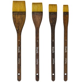 Watercolor Brushes Professional,Biaelk 256Flat 4PCS Synthetic Goat Mixed Hair Watercolor Paint Brush Set for Artists,Size#1#2#3#4 Hake Brushes Set for Face Painting