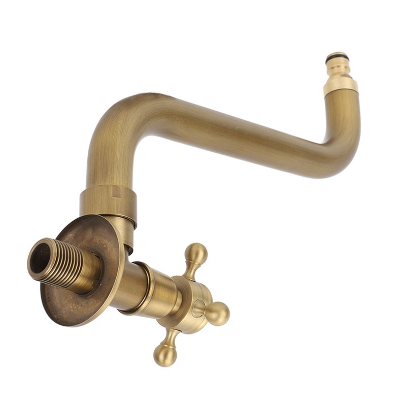 S Spout Antique Wall Mounted Faucet Single Cold Anti Freeze