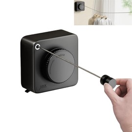 Retractable Clothesline Indoor, Non-Sagging Clothes Line Indoor & Outdoor,15.7Ft Heavy Duty Clothes Drying Laundry Line (Black)