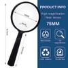 Feosky Handheld Reading Magnifier, 10X Magnifier, 75mm Shatterproof Lens, Adults