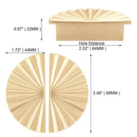 AOBITE 6 Pack Cabinet Handles 2.52 inch Kitchen Cabinet Pulls 64mm with Vintage Cupboard Drawers Hardware Dresser Drawer Handles Kitchen Cabinet Handles (64MM, 6 Pack, Brushed Gold)