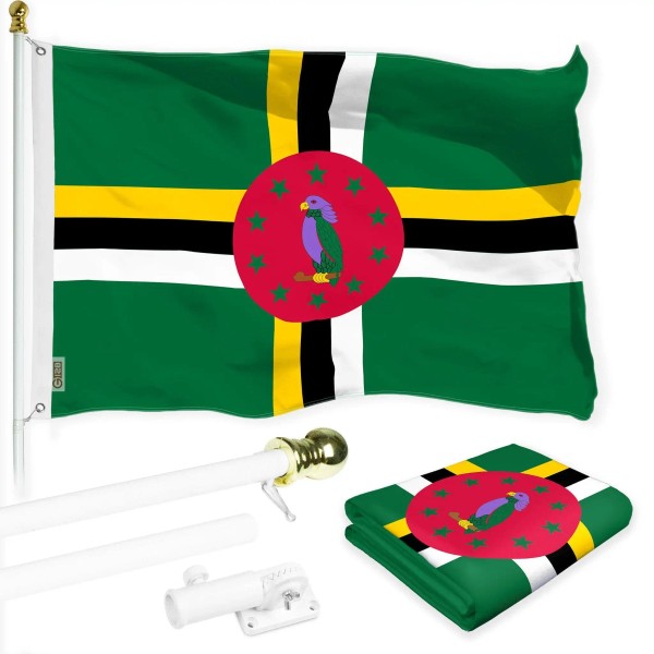 UD_G128 Combo Pack: 6 Ft Tangle Free Aluminum Spinning Flagpole