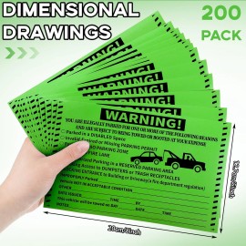 Crtiin 200 Pcs Adhesive Parking Violation Stickers Illegally No Parking Stickers Handic