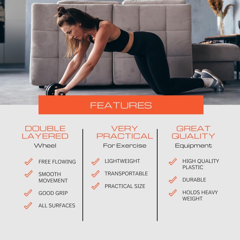 Therapy in Motion Double Abdominal Exercise Roller Wheel for Fitness