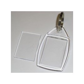Madaboutink 40 Blank Acrylic Clear Plastic Keyrings With Split Ring 24mm x 35mm Insert P5