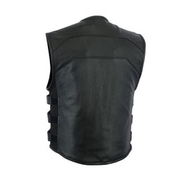 A&H Apparel Mens Motorcycle Biker Classic Vest Genuine Cowhide Leather Vest With Gun Pocket (Medium)