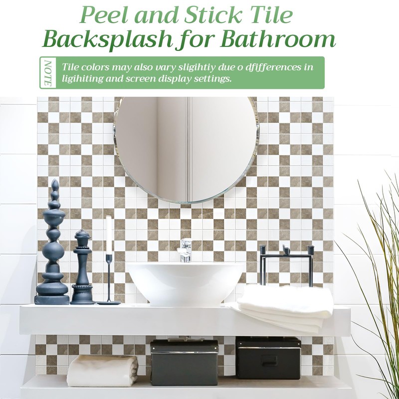 Nuanchu 20 Pcs Peel and Stick Backsplash 7.75" x 7.75"