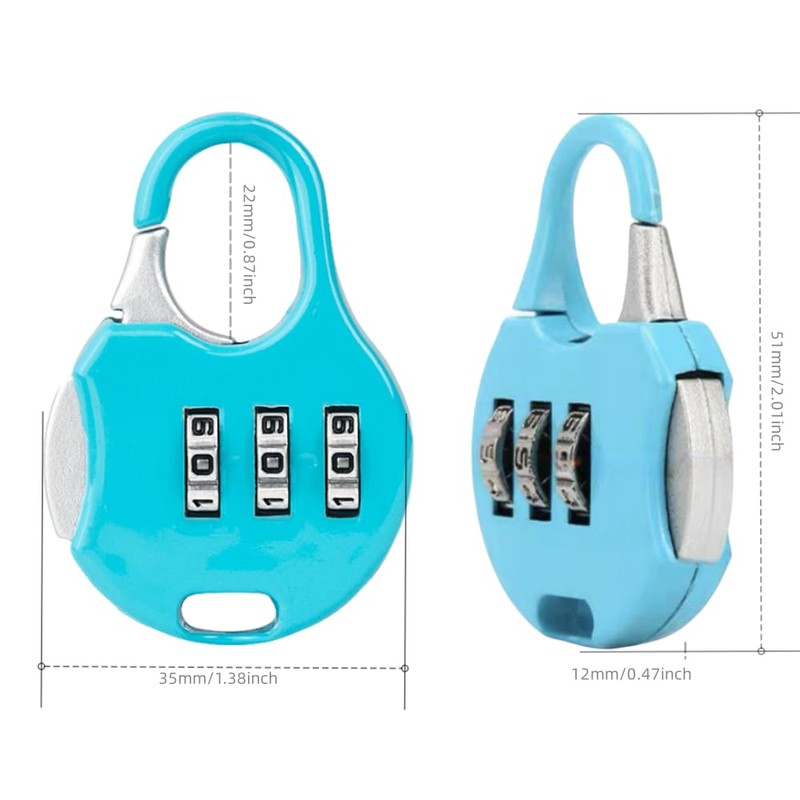 4 Pack Combination Locks Luggage Locks Padlock 3 Digit Combination