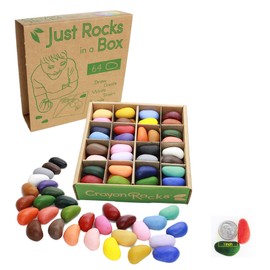Crayon Rocks Just Rocks in a Box, 32 Colors, Tripod Grip Crayons Made For Handwriting Development in Kids and Toddlers, Fun & Educational, Creative Activity, 2 of Each Color - 64 Count