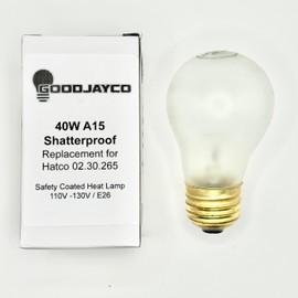 (4 Pack) Replacement for Hatco 02.30.265 | 40W A15 Shape 120V / 130V | Safety Coated Shatterproof Shatter Resistant - Heat Lamp Light Bulb | Hatco 02.30.265.00 / Hatco 02.30.265 / Hatco 02.30.265.12