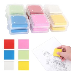 Kneading Erasers Pack of 12 Soft Kneadable Erasers 4 x 3.5 cm DIY Art Eraser Sketching Art Kneading Rubber Eraser for Children School University Colourful Drawing Painting School Supplies
