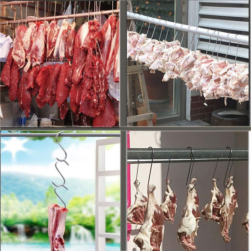 Meat Hooks 20Pcs,Premium Butcher's Hook,Stainless Steel Wall S-Shaped Hooks–for Hot