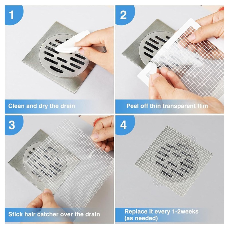 50pcs Disposable Drain Hair Catcher Prevent Clogging Waterproof Shower Drain