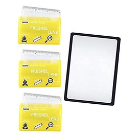 MagDepo 3 Pack Card Magnifier Ruler Fresnel Lens Fire Starter Credit Card Size Magnifier Magnifying Lens with 1 Bonus Page Compact Plastic Magnifying Sheet - Yellow