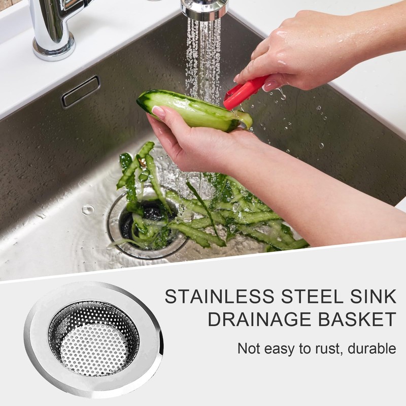 2pcs Heavy Duty Stainless Steel Slop Basket Filter Trap, 4.5"