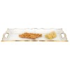 Homeroots 20" Clear And Gold Seeded Glass Serving Tray With