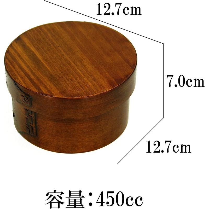 Osaka Choseido Magewappa Lunch Box, Round Shape, 1-Tier Lunch Band,
