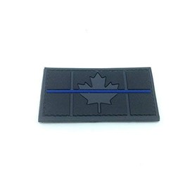 Black Canadian Canada Thin Blue Line Flag Airsoft Velcro PVC Patch