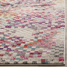 Safavieh Monaco Collection MNC241G Modern Abstract Pixels Grey and Multicolored Distressed Area Rug (6'7" x 9'2")