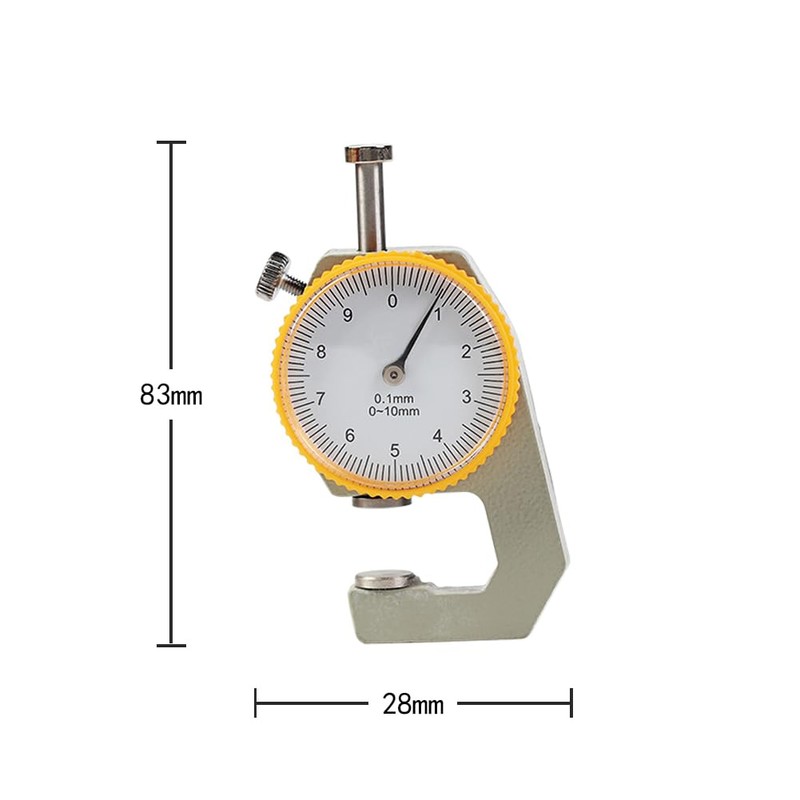 WUTA Leather Thickness Gauge Measuring Tools 0-10mm/0.1mm Dial Thickness Gauge