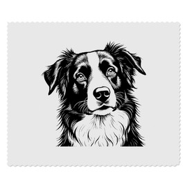 2 x 'Border Collie Portrait' Microfibre Lens/Glasses Cleaning Cloths (LC00031172)