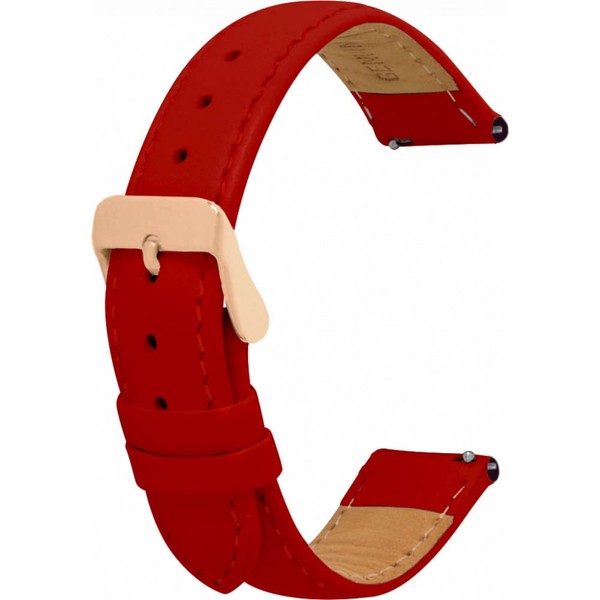 Toff London Ladies Red Leather Watch Strap, Quick Release with