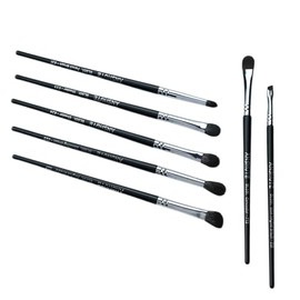 Anshute 7-Piece Professional Eye Brush Set with Natural Goat Hair Bristles and Synthetic Fibers， Eyeshadow, Eyeliner, Concealer, and Precise Makeup Application，Super Soft Bristles, Labled Brush Handle