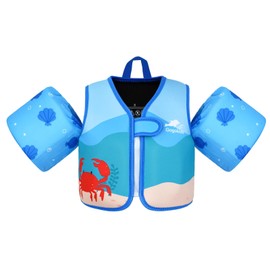 Gogokids Toddler Swim Vest, Kids Floaties for 20-50 lbs Girls & Boys, Buoyancy Jacket Swimming Aid with Water Wings for 2-6 Years, Pool/Beach