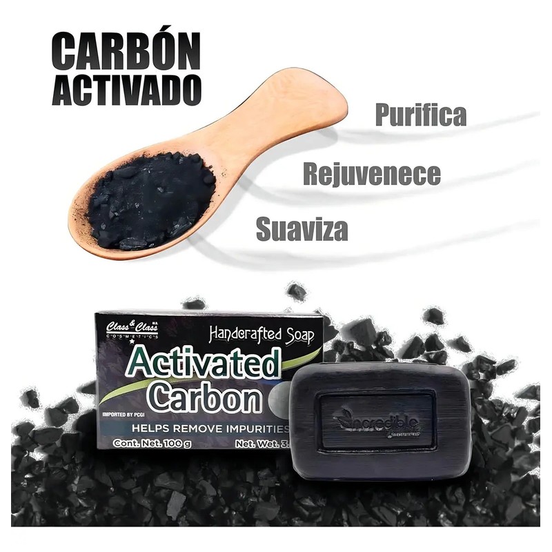 Jabon Artesanal Quita Puntos Negros Carbon Activado 100gr