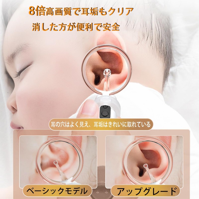 耳かき ライト 光る耳かき LEDライト付き耳かき USB充電式 光る耳かき ルーペ 耳掃除 、マルチスタイルの交換可能なイヤーチップ 耳掃除