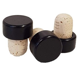 25 Handle Corks, Wooden Handle - Stoppers Diameter 19 mm, Corks, Wooden Handle (Black)